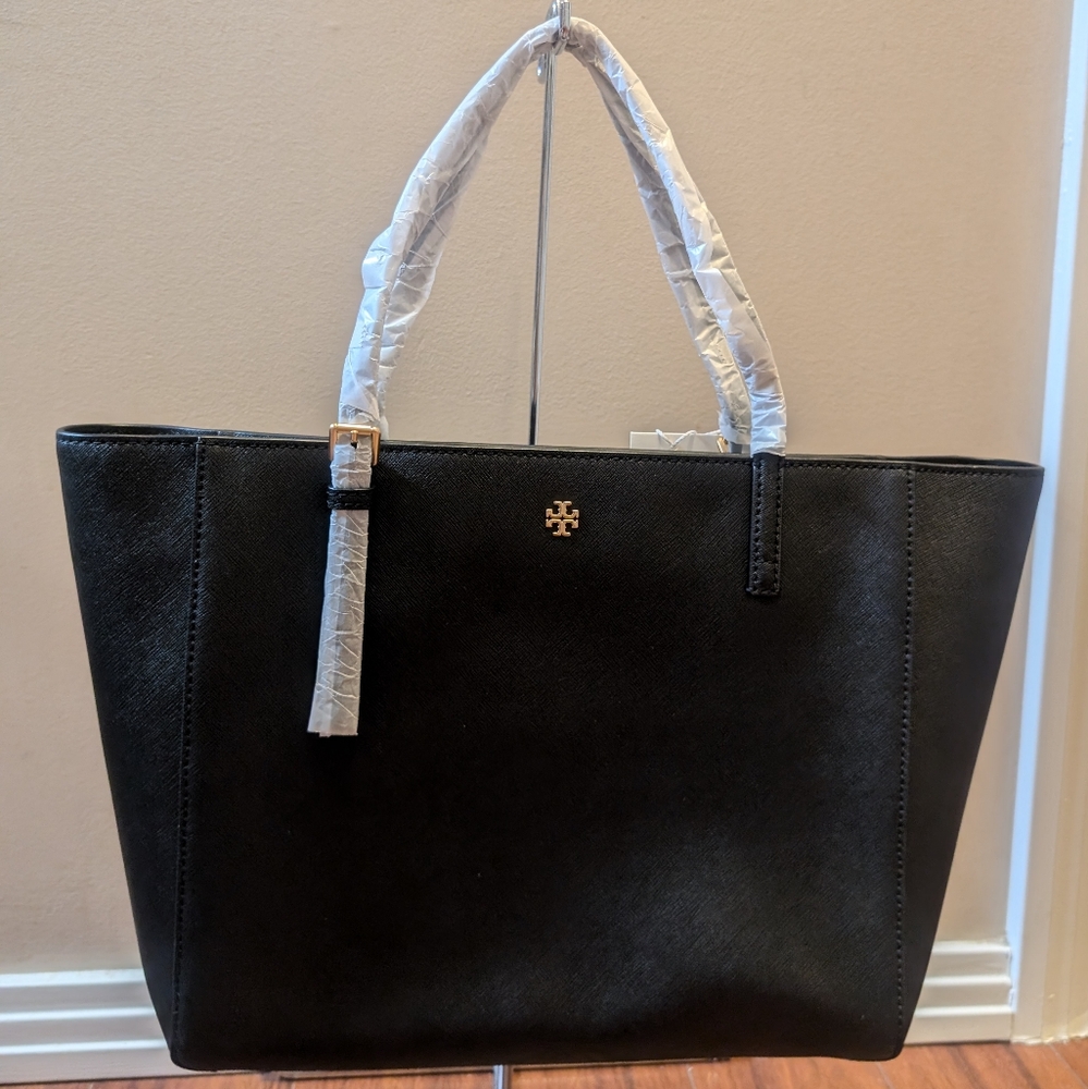 NWT Tory Burch Black Emerson Tote Bag